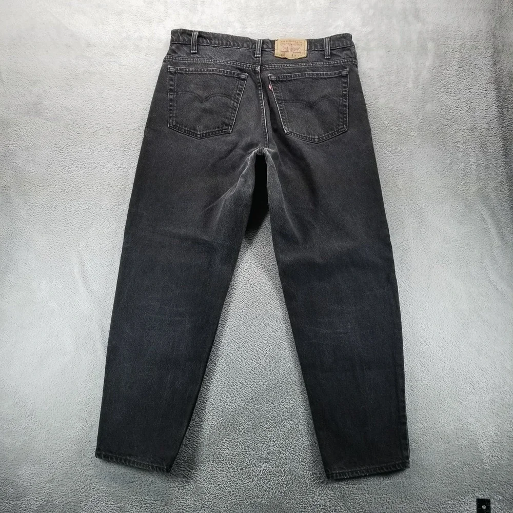 VTG Levis 550 Jeans Mens 38x30 Black Relaxed Tapered‎ Light Wash Y2K Denim